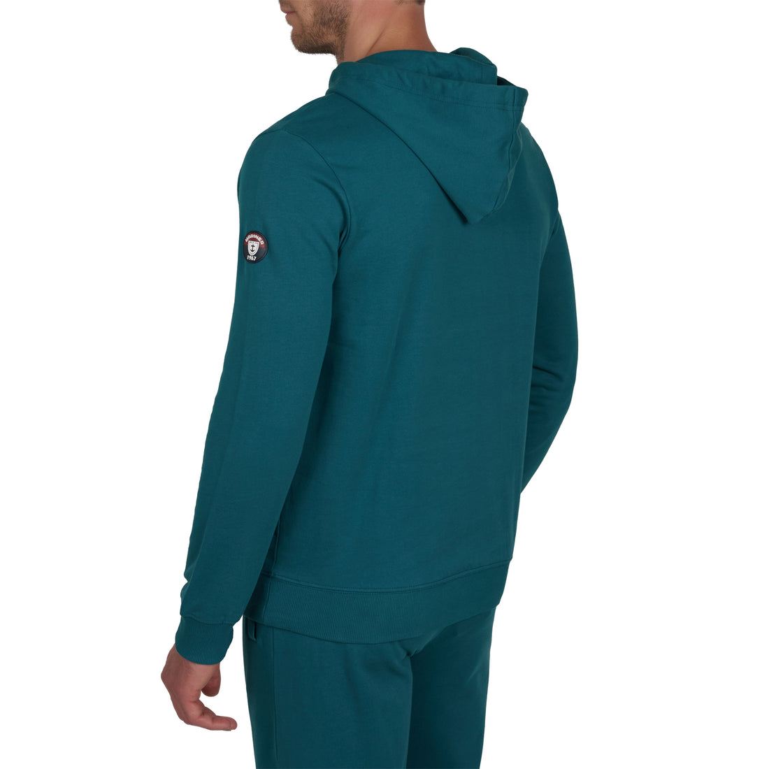 Sweatshirt Capuche en Molleton Pur Coton VERT Foret B815