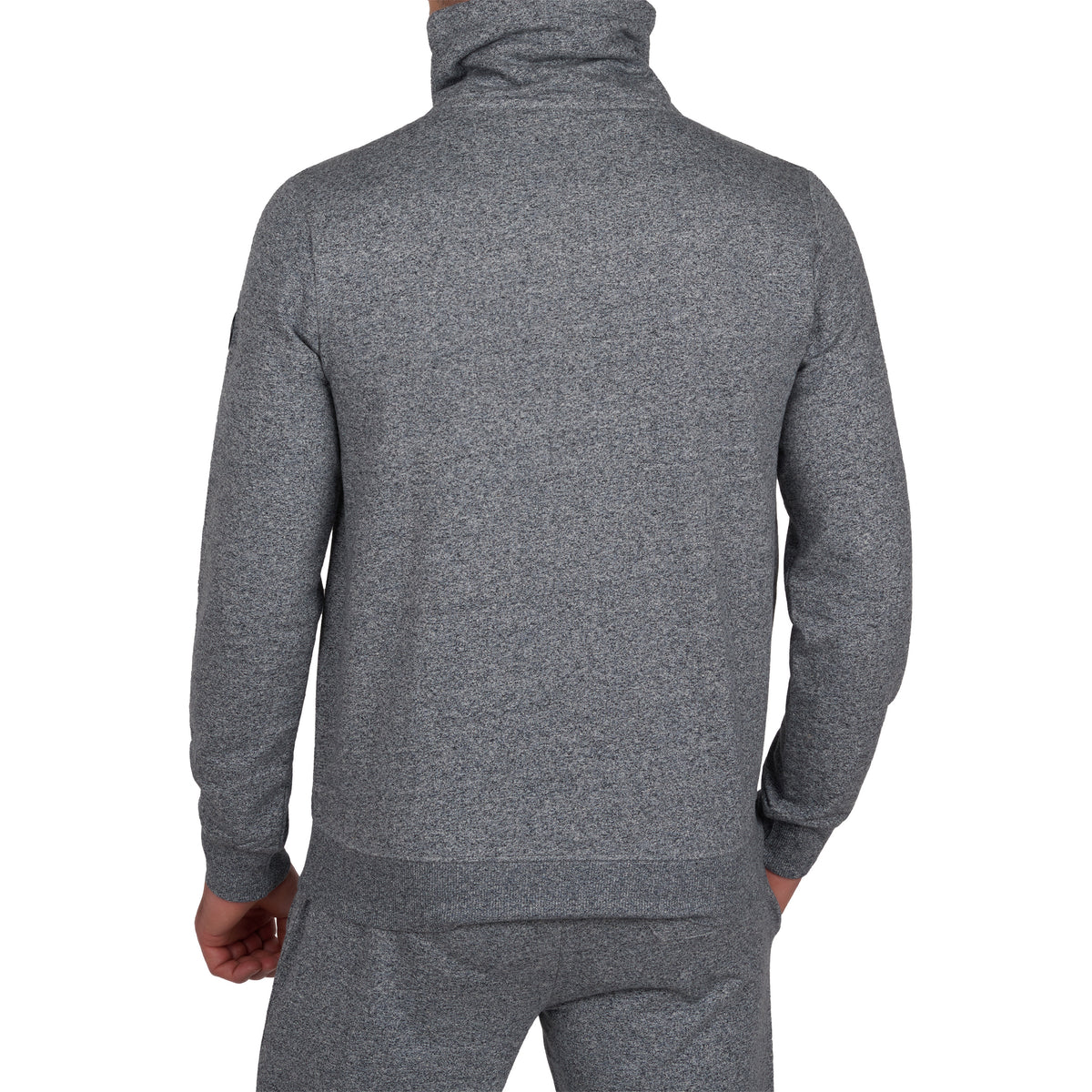 Pure Cotton Fleece High Neck Sweatshirt NAVY Heather