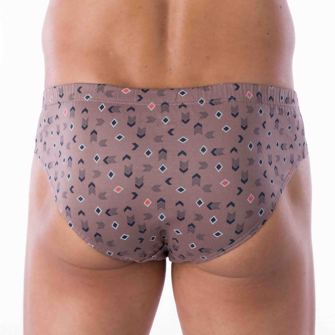 Lot de 2 Slips Taille Basse en Jersey de Coton Mercerisé Imprimé BLEU Pétrole et MOKA C179.2