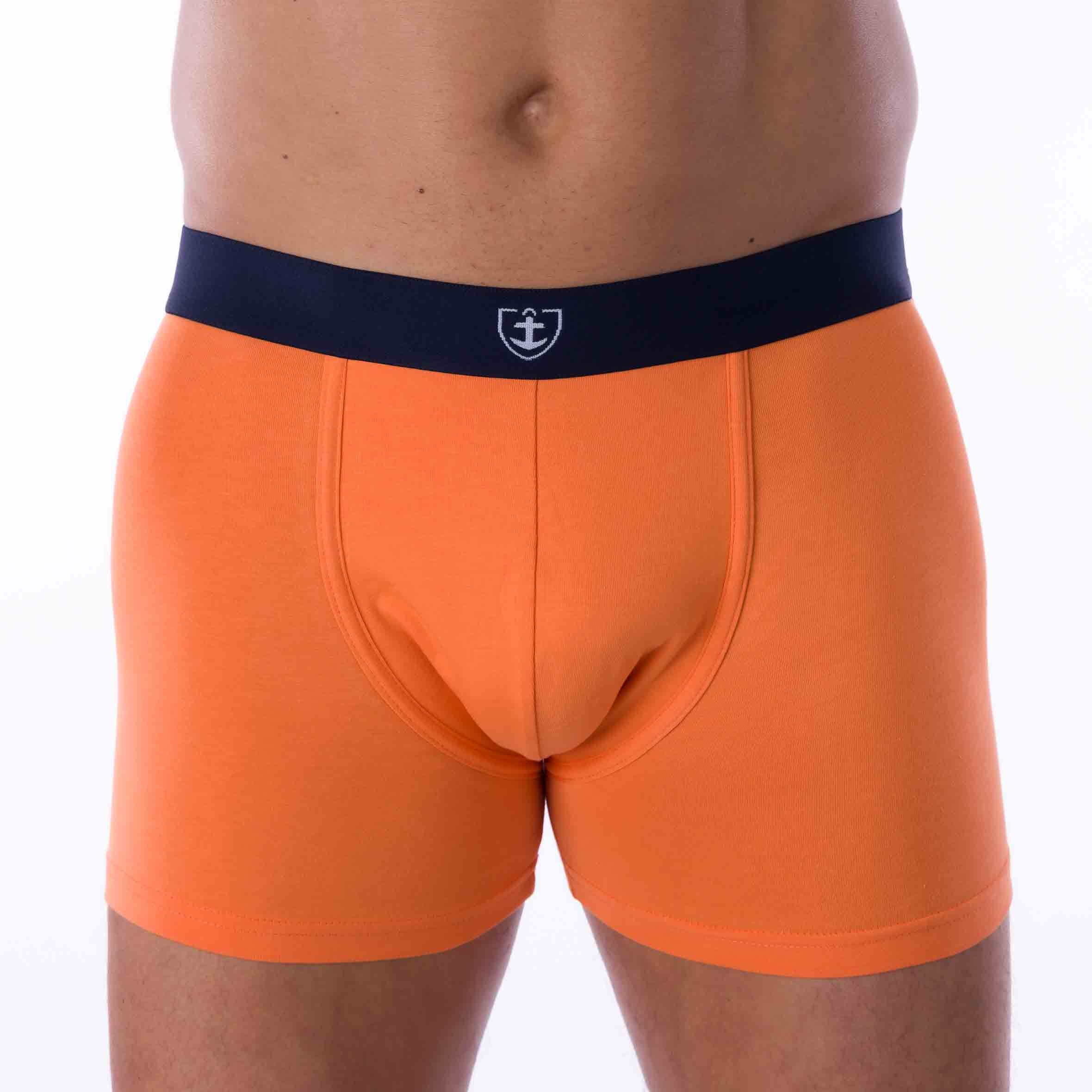 Lot de 2 Shortys en Coton BIO Stretch Marine et Mandarine C286.2