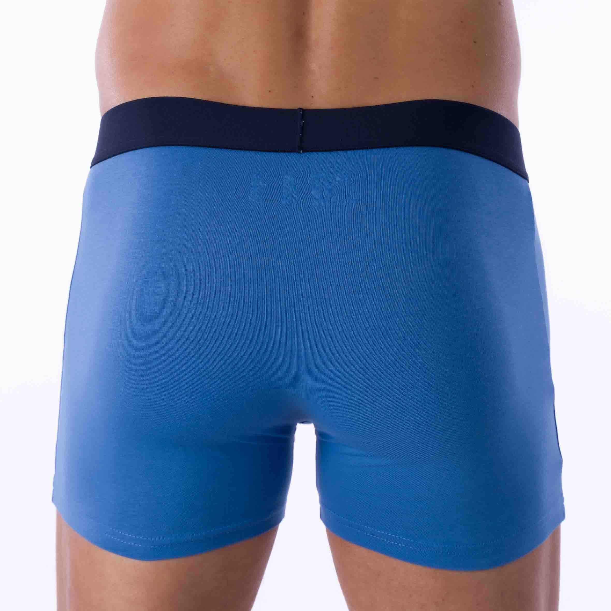 Lot de 2 Shortys en Coton BIO Stretch Indigo et Mandarine C287.2