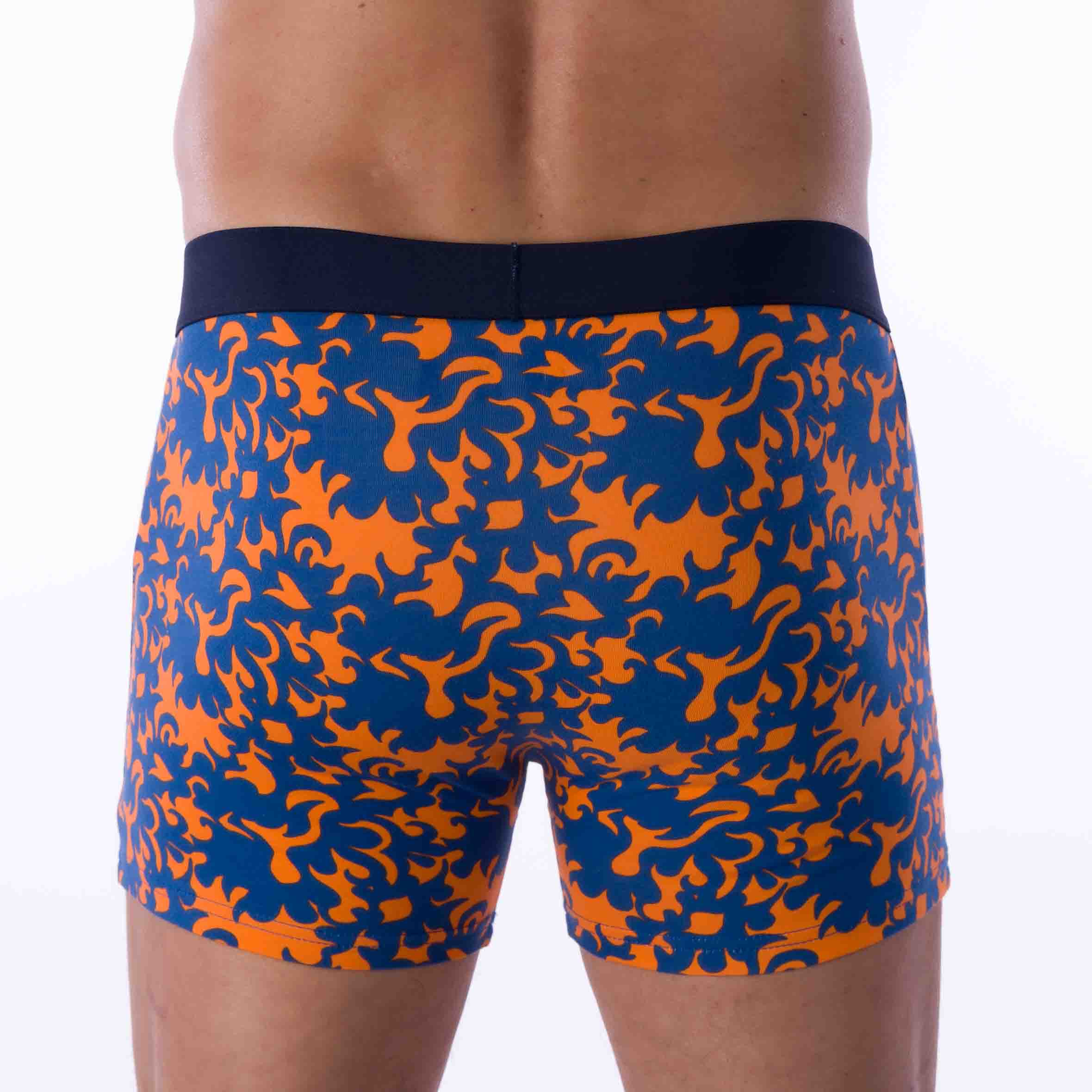 Lot de 2 Shortys en Coton BIO Stretch Indigo et Mandarine C287.2