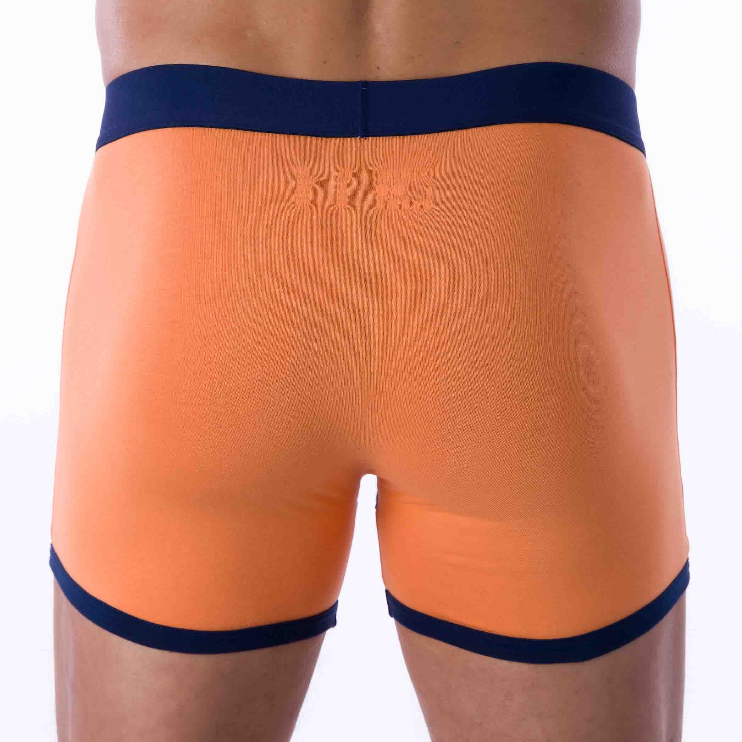 Lot de 2 Shortys en Coton BIO Stretch Marine et Mandarine C289.2