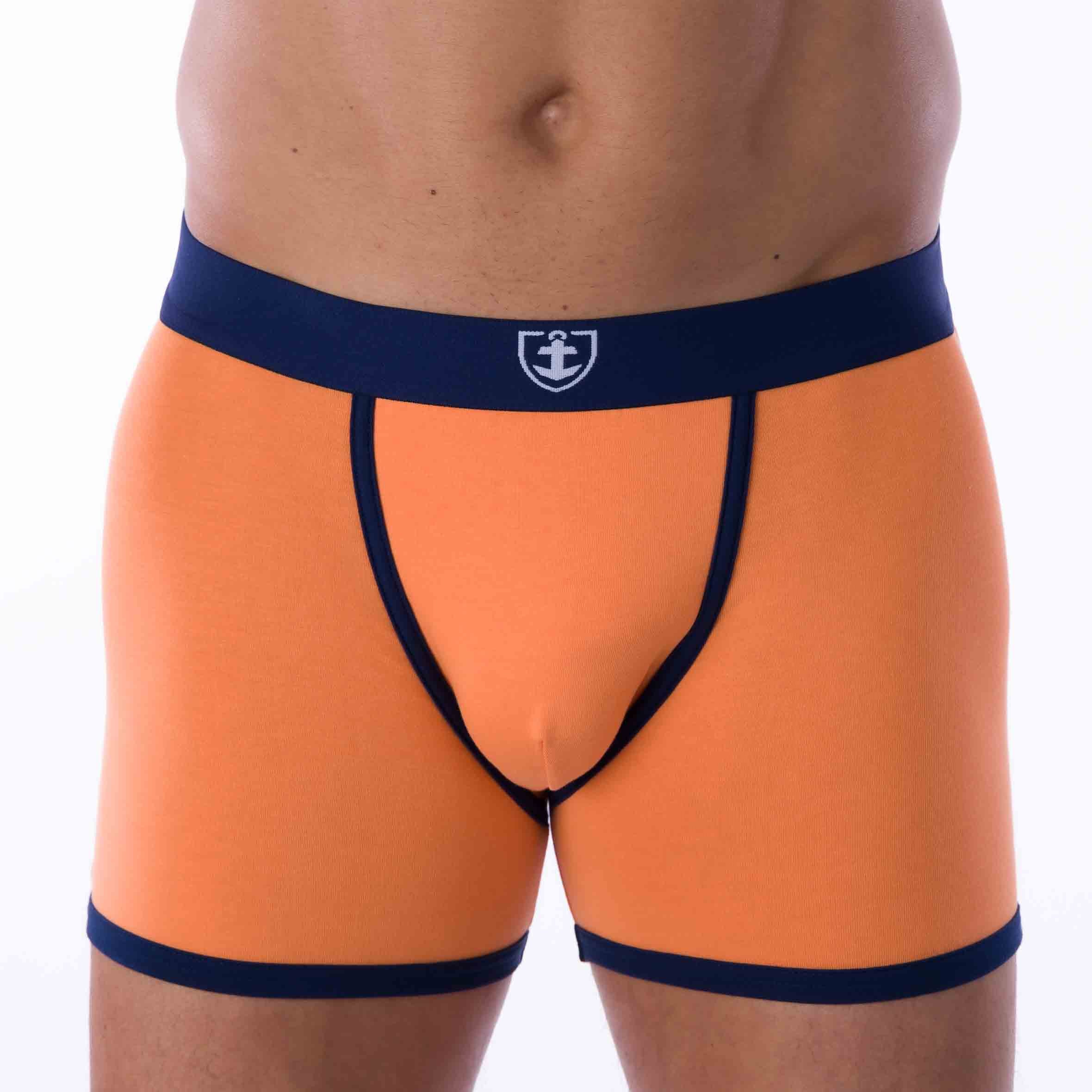 Lot de 2 Shortys en Coton BIO Stretch Marine et Mandarine