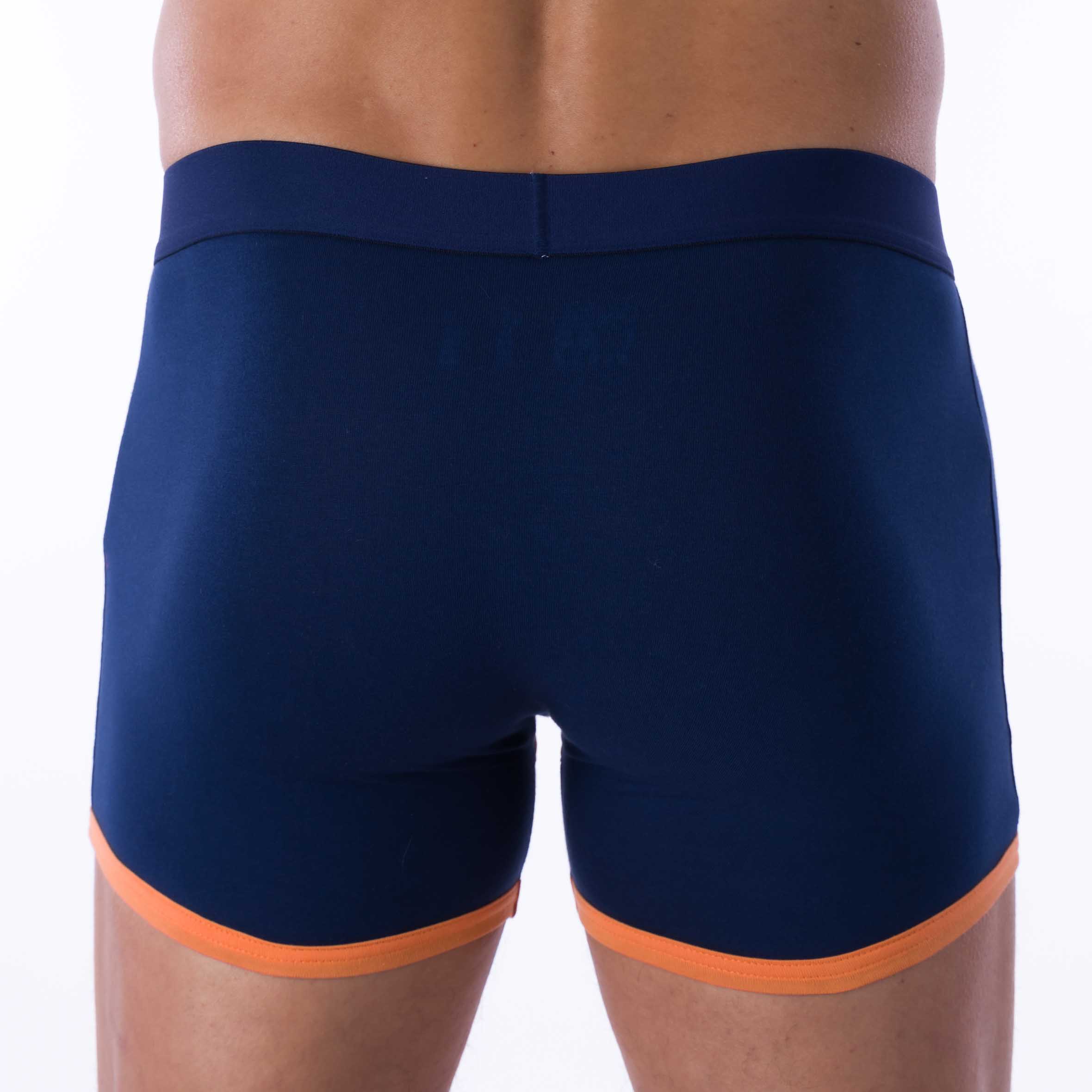 Lot de 2 Shortys en Coton BIO Stretch Marine et Mandarine