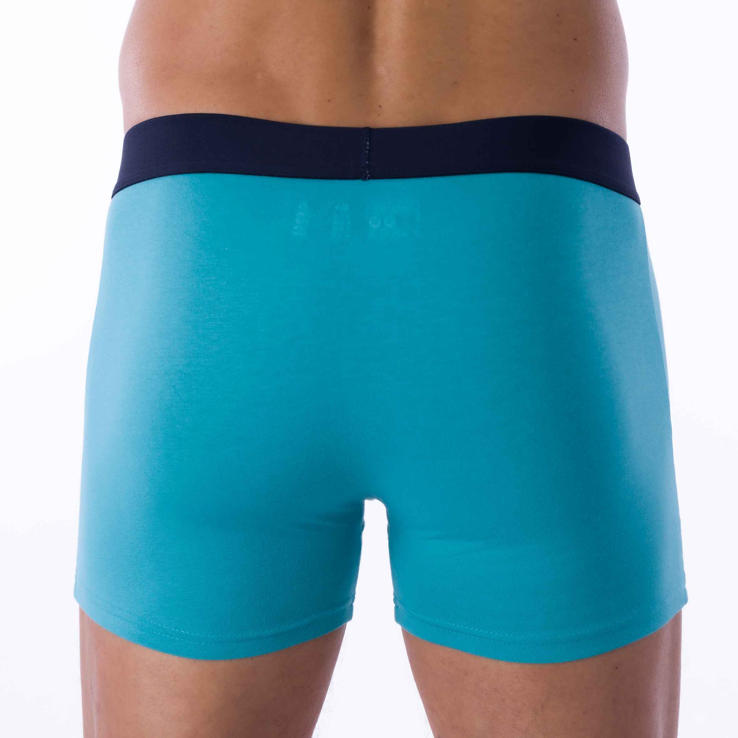 Lot de 2 Shortys en Coton BIO Stretch MARINE et LAGON