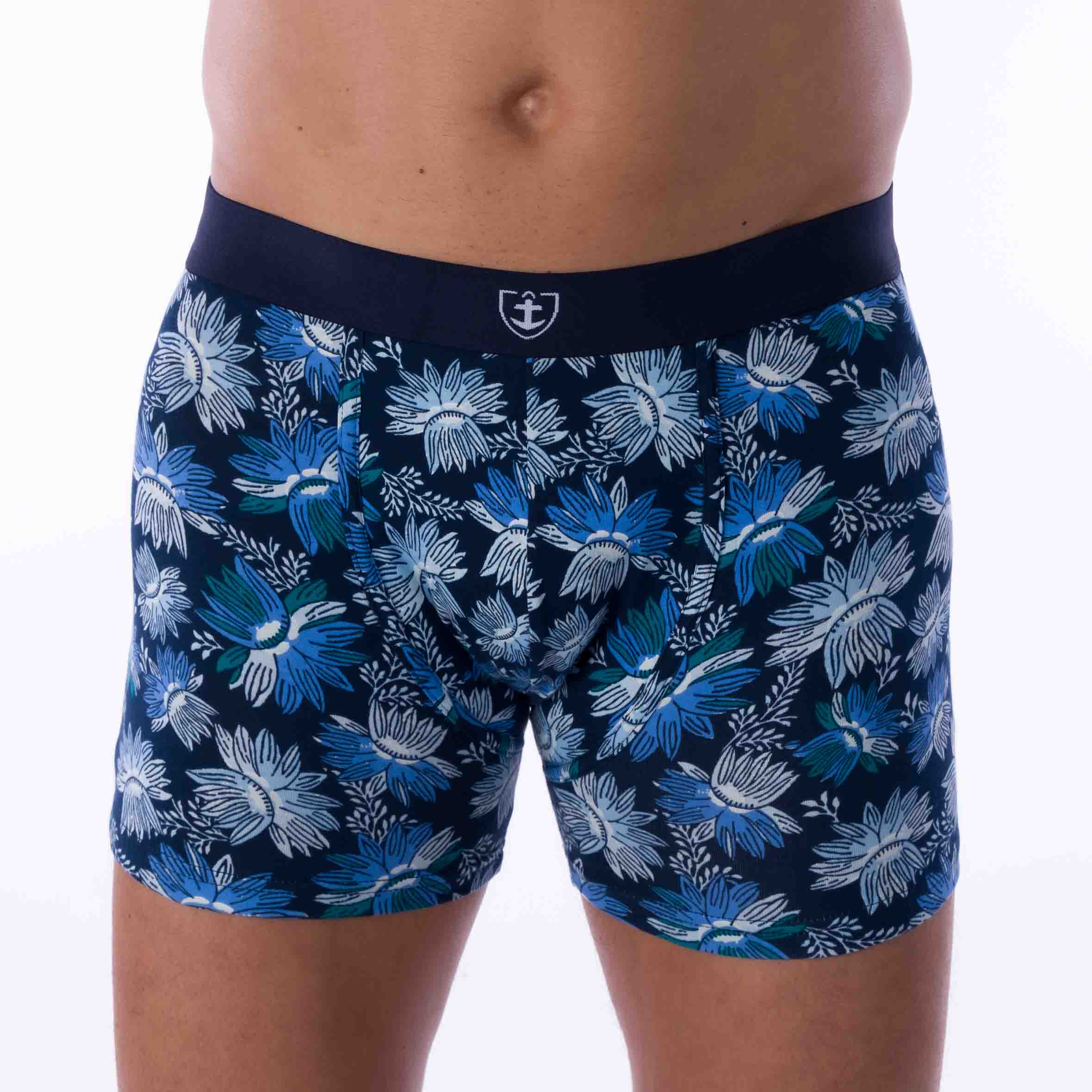 Lot de 2 Shortys en Coton BIO Stretch MARINE et MER