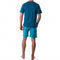 Pyjama's met ronde hals in marinegekamd katoenjersey en gemarmerd blauw