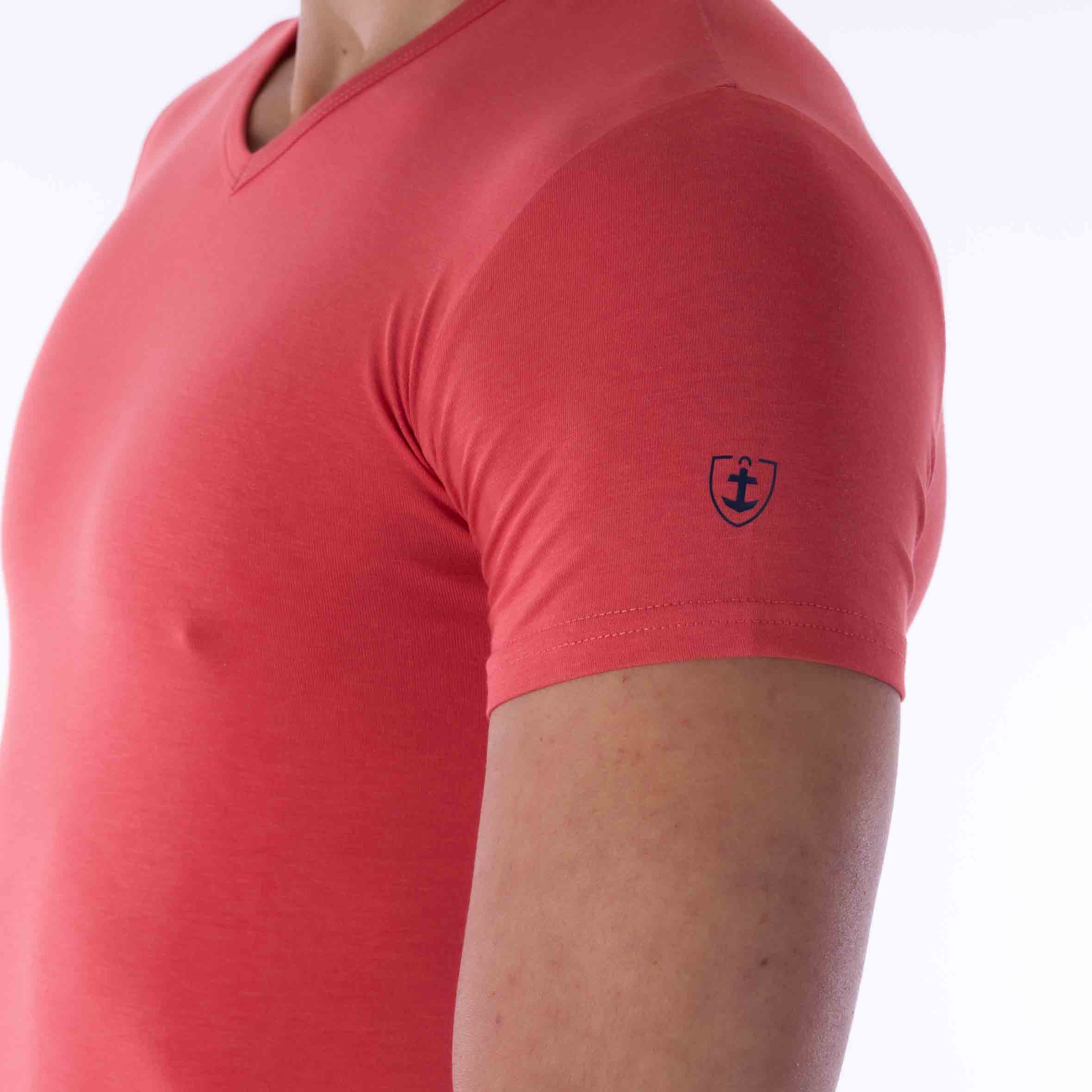 T-shirt col V Fibre de Bambou Stretch Mangue C600