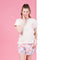 Open lange Pyjama in Poplin Vakjes MARINE