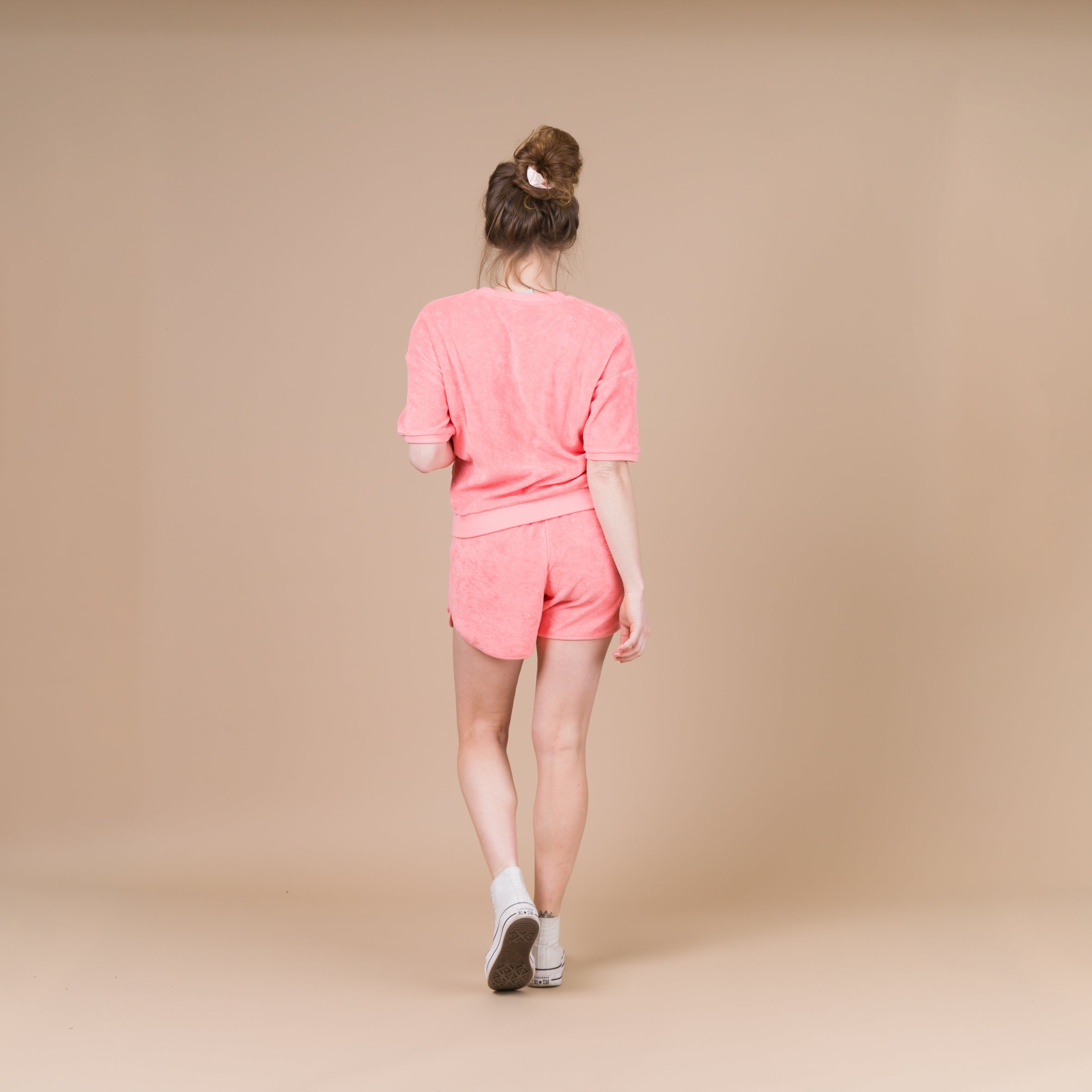 Pyjama Femme Court en Velours Eponge FRAISE CF504