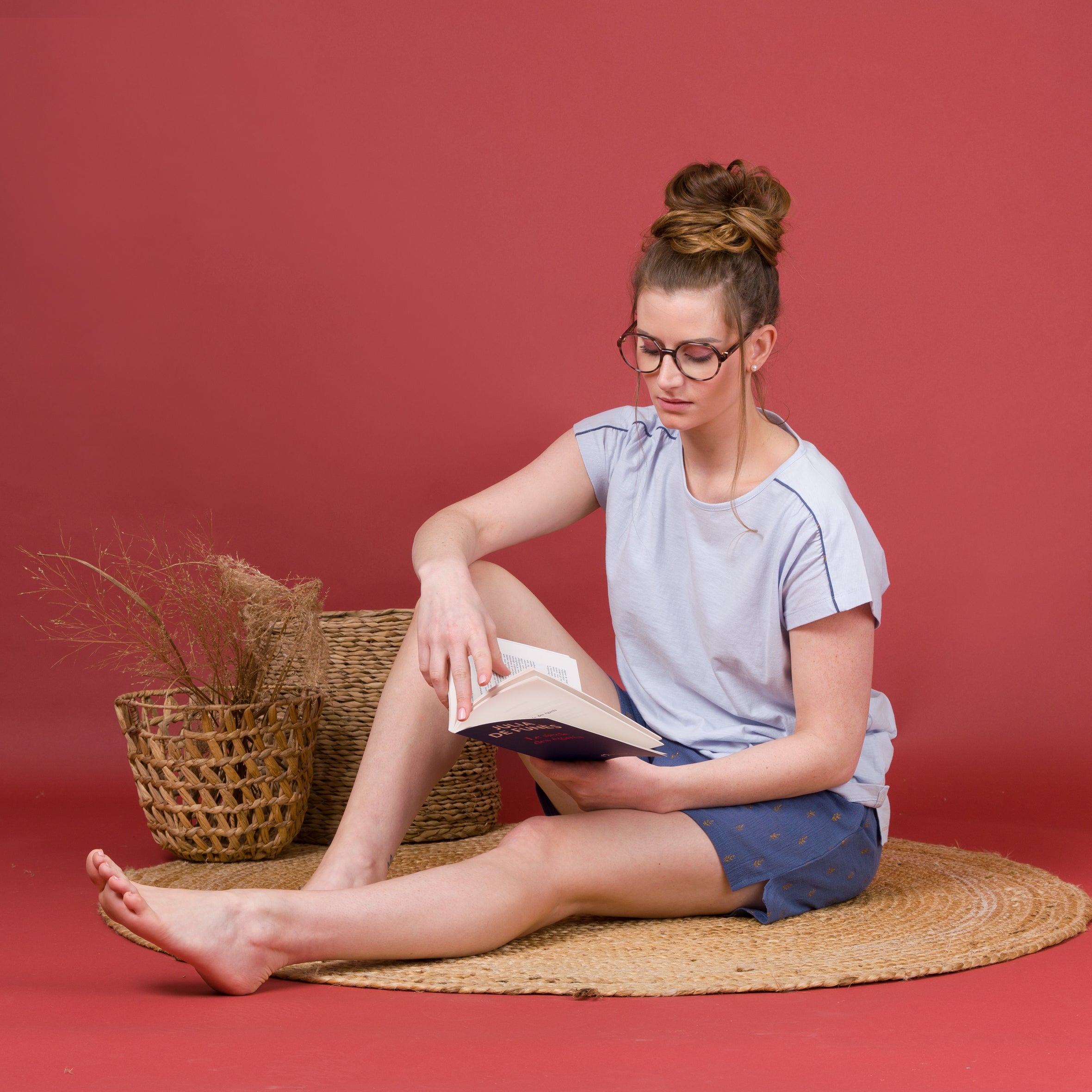 Pyjama Femme Court en Jersey et Crêpe de Coton CIEL CF506