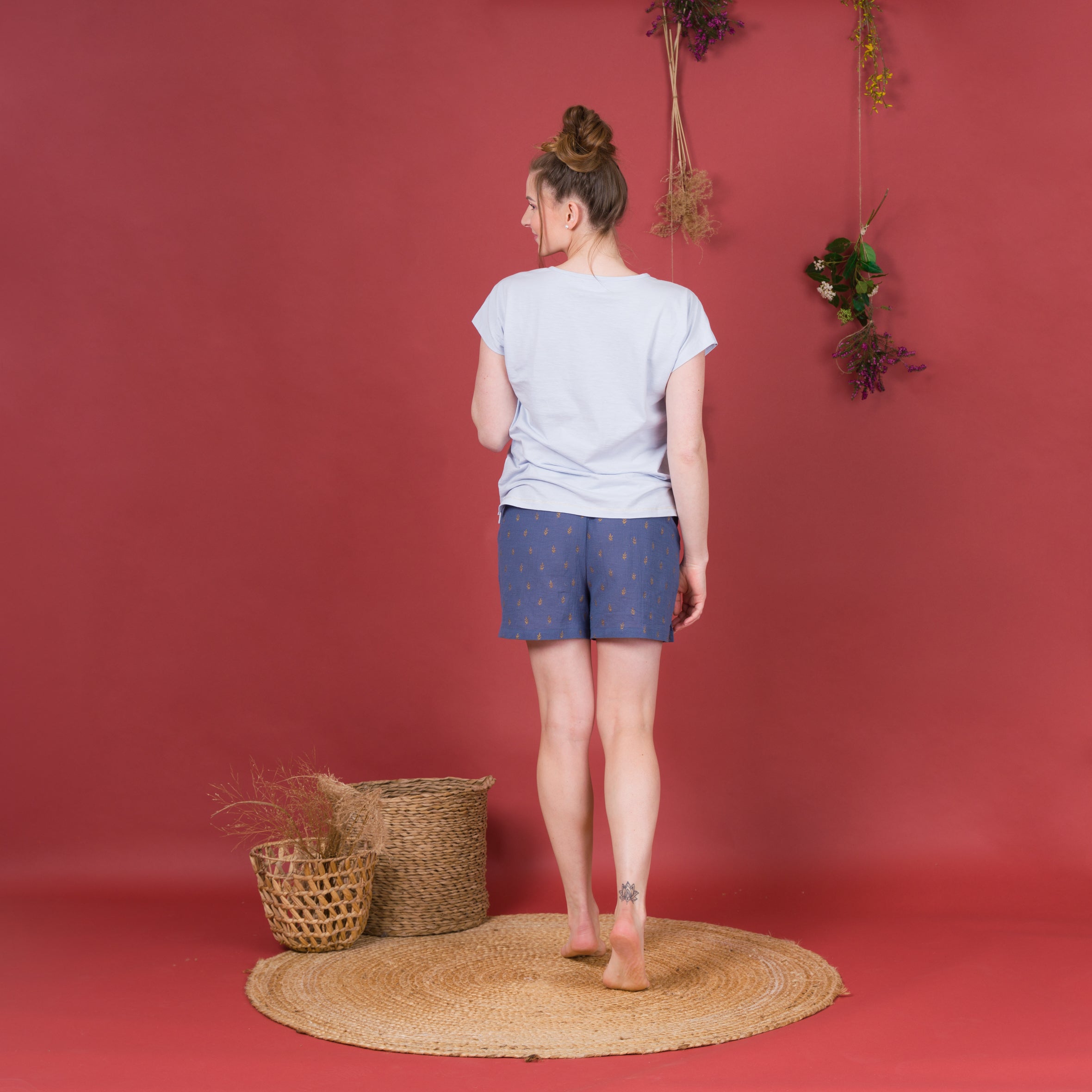 Pyjama Femme Court en Jersey et Crêpe de Coton CIEL CF506