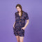 Pyjama Femme Court Boutonné en Viscose Imprimée MARINE