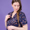 Pyjama Femme Court Boutonné en Viscose Imprimée MARINE