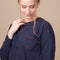 Pyjama Femme Col Rond en Jersey avec Lurex MARINE