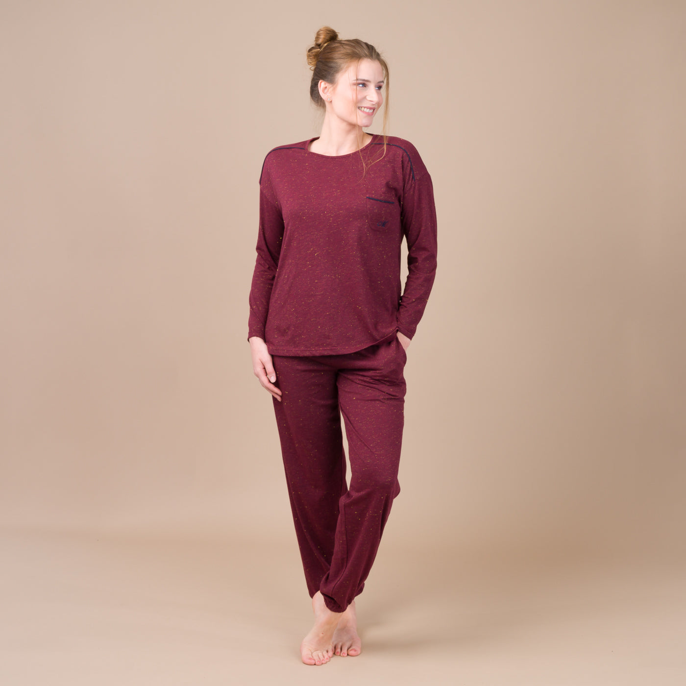 Pyjama Femme Col Rond en Jersey avec Lurex GRENADE BF410