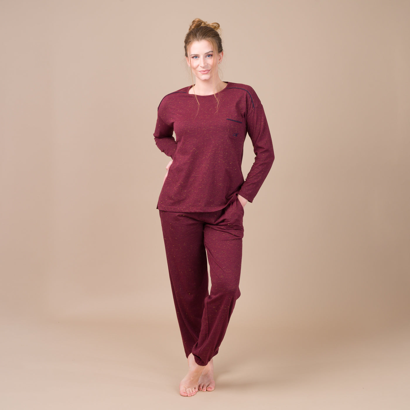 Pyjama Femme Col Rond en Jersey avec Lurex GRENADE BF410