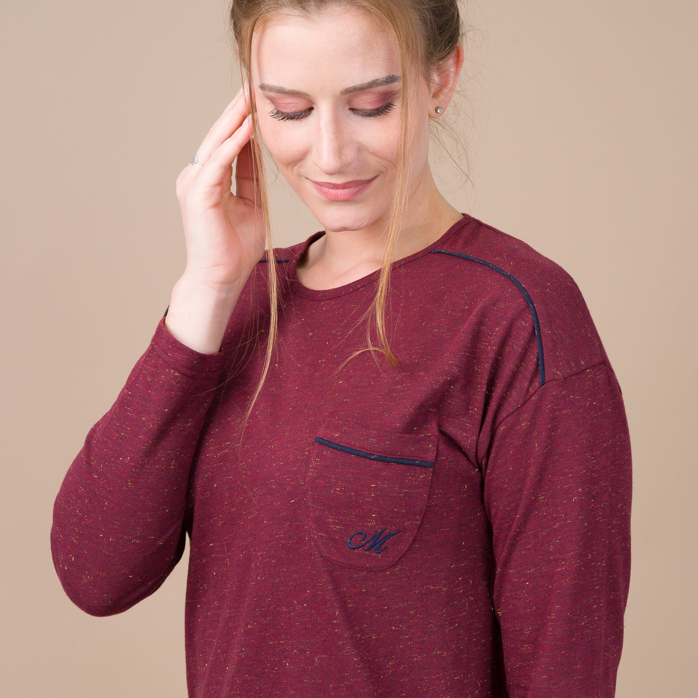 Pyjama Femme Col Rond en Jersey avec Lurex GRENADE BF410