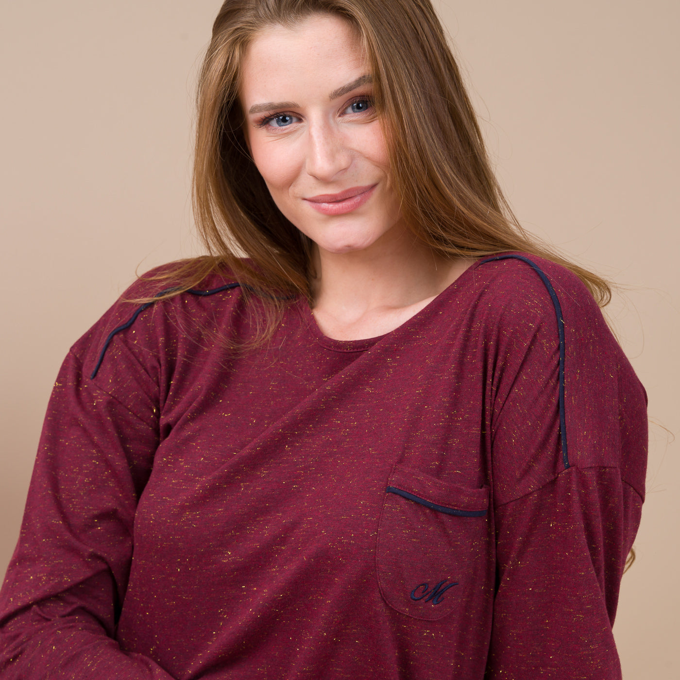 Liquette Femme Col Rond en Jersey avec Lurex GRENADE BF804