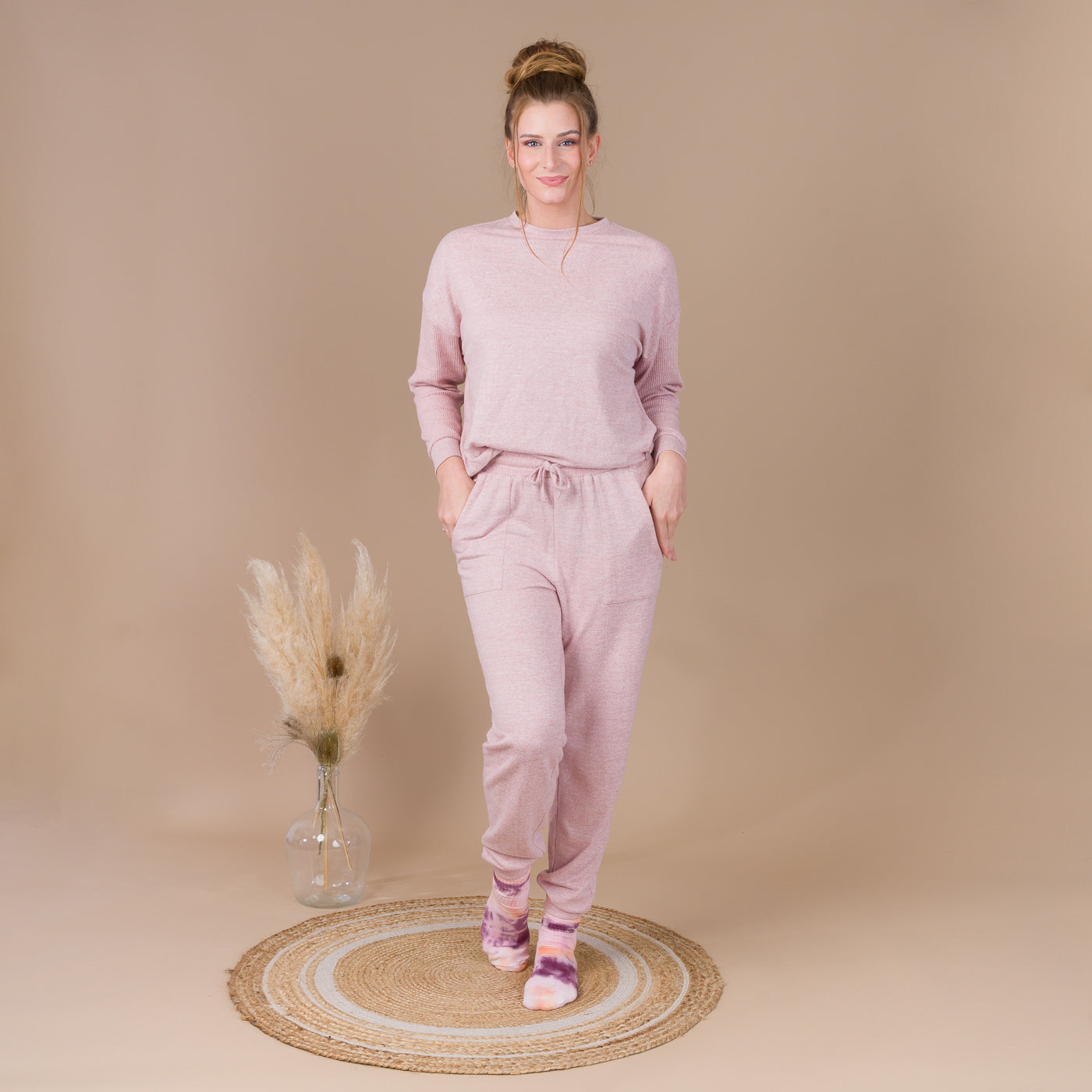Pyjama Femme Col Rond en Jersey ROSE BF405