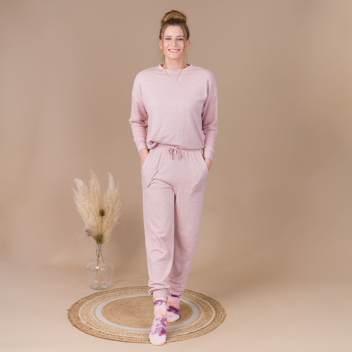 Pyjama Femme Col Rond en Jersey ROSE BF405