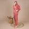 Open lange Pyjama in Poplin Vakjes MARINE