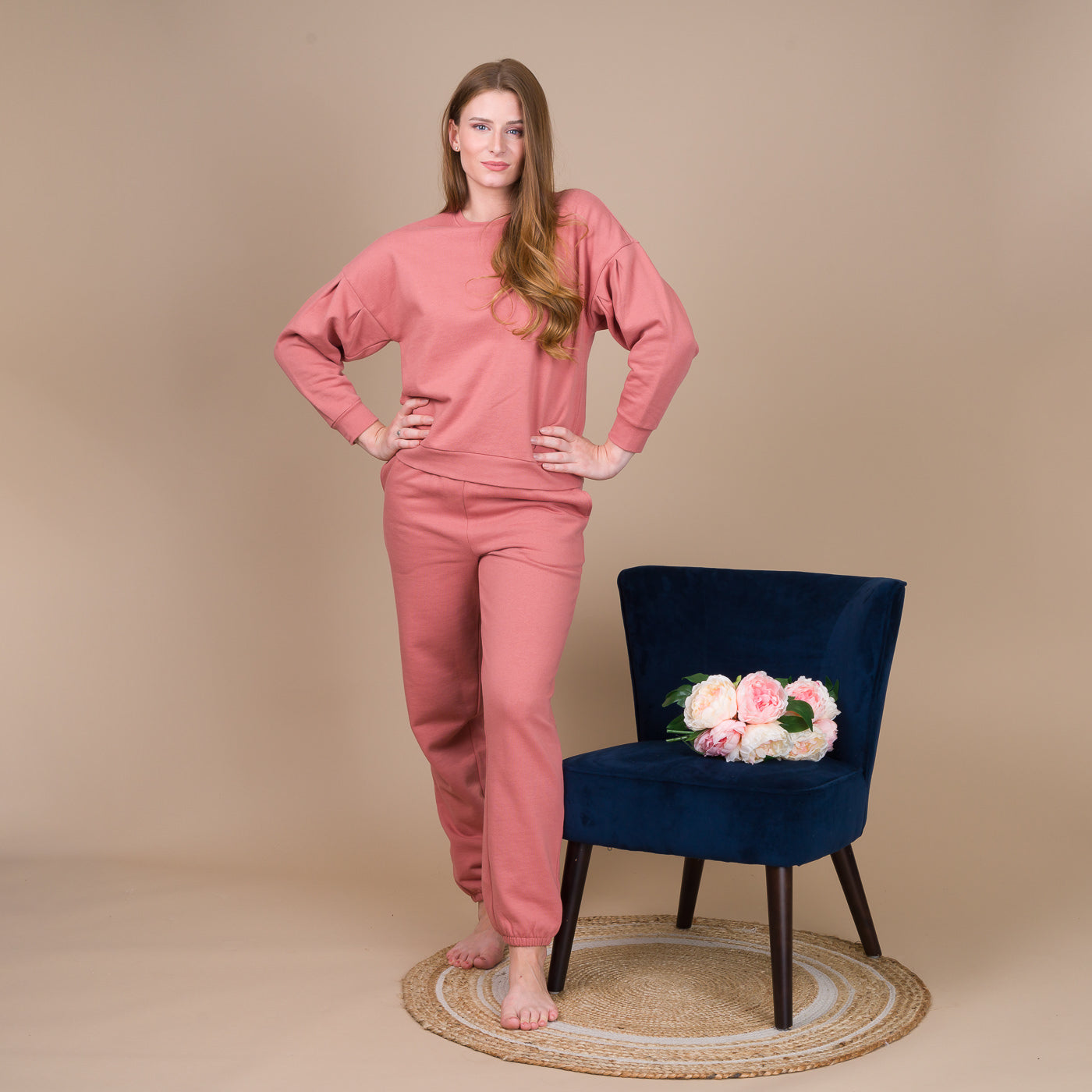 Pyjama Femme Forme Jogging en Molleton CARAMEL