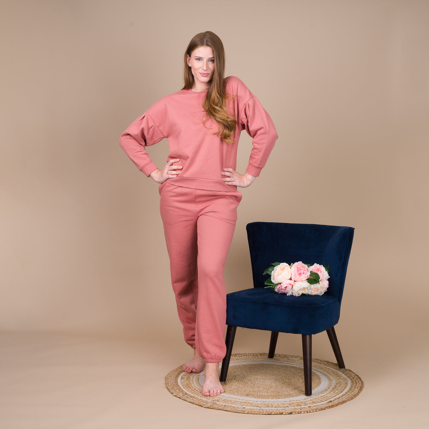 Pyjama Femme Forme Jogging en Molleton CARAMEL