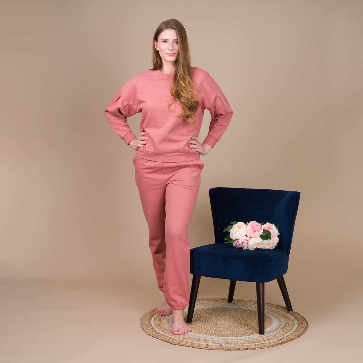 Pyjama Femme Forme Jogging en Molleton CARAMEL