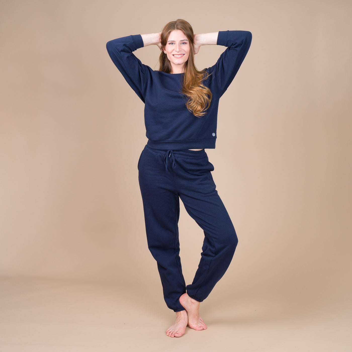 Pyjama Femme Forme Jogging en Molleton MARINE