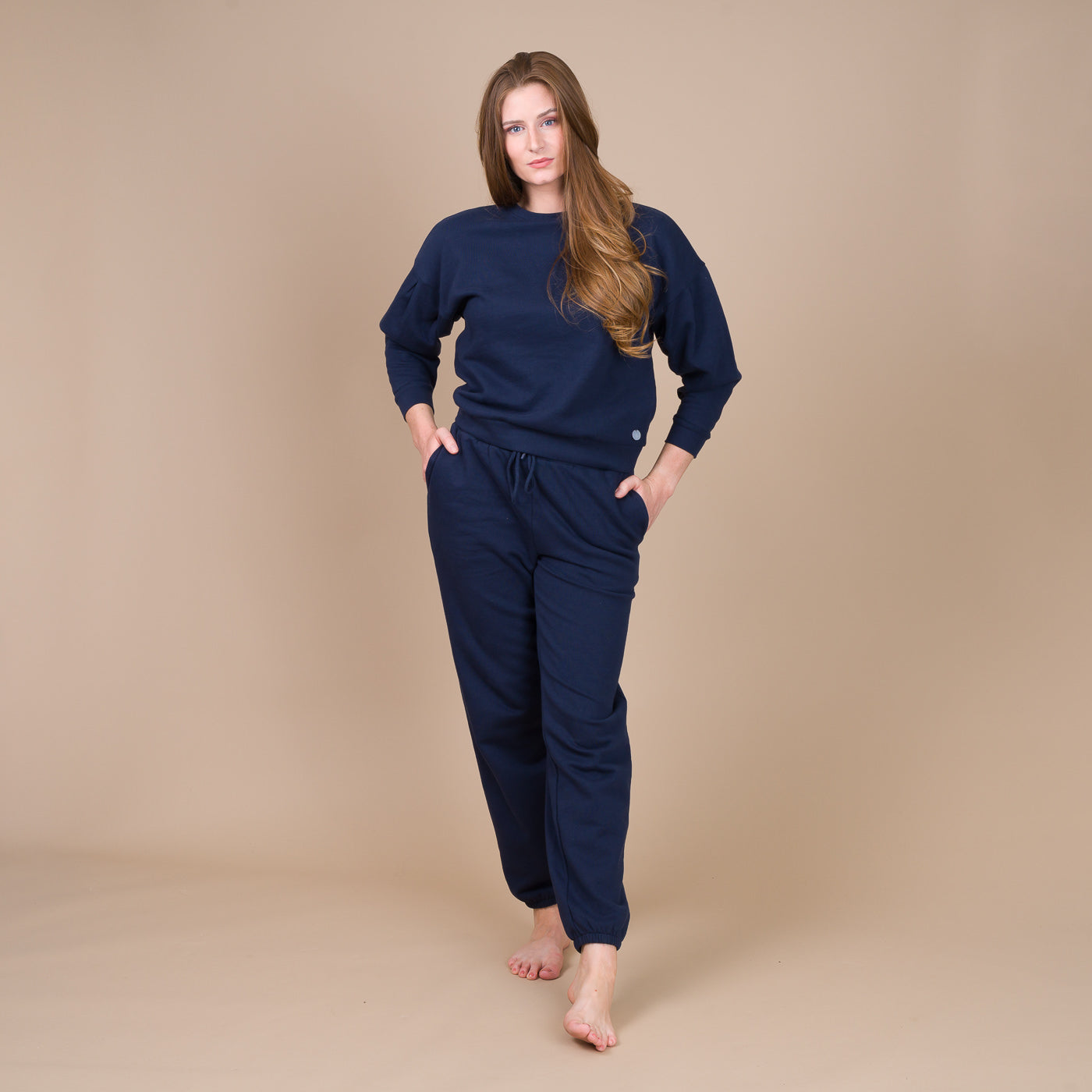 Pyjama Femme Forme Jogging en Molleton MARINE