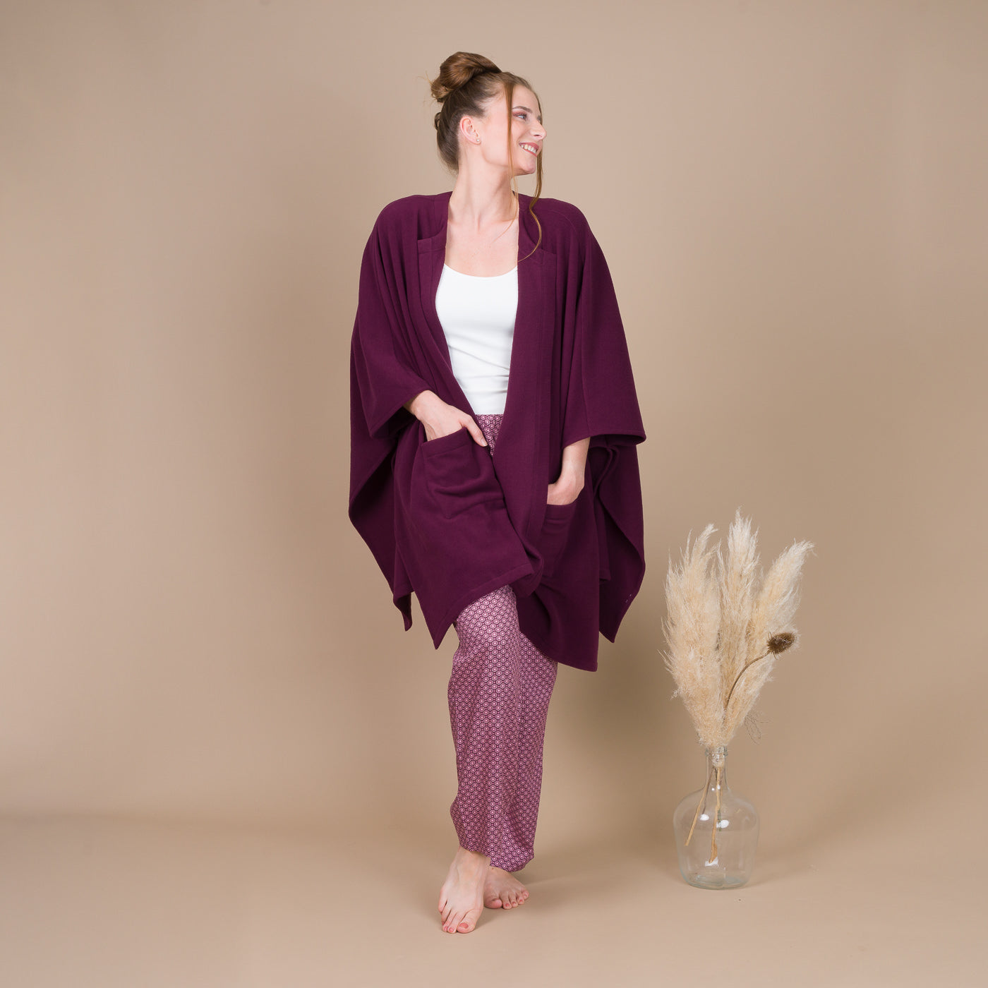 Poncho Femme en Maille Polaire SANGRIA