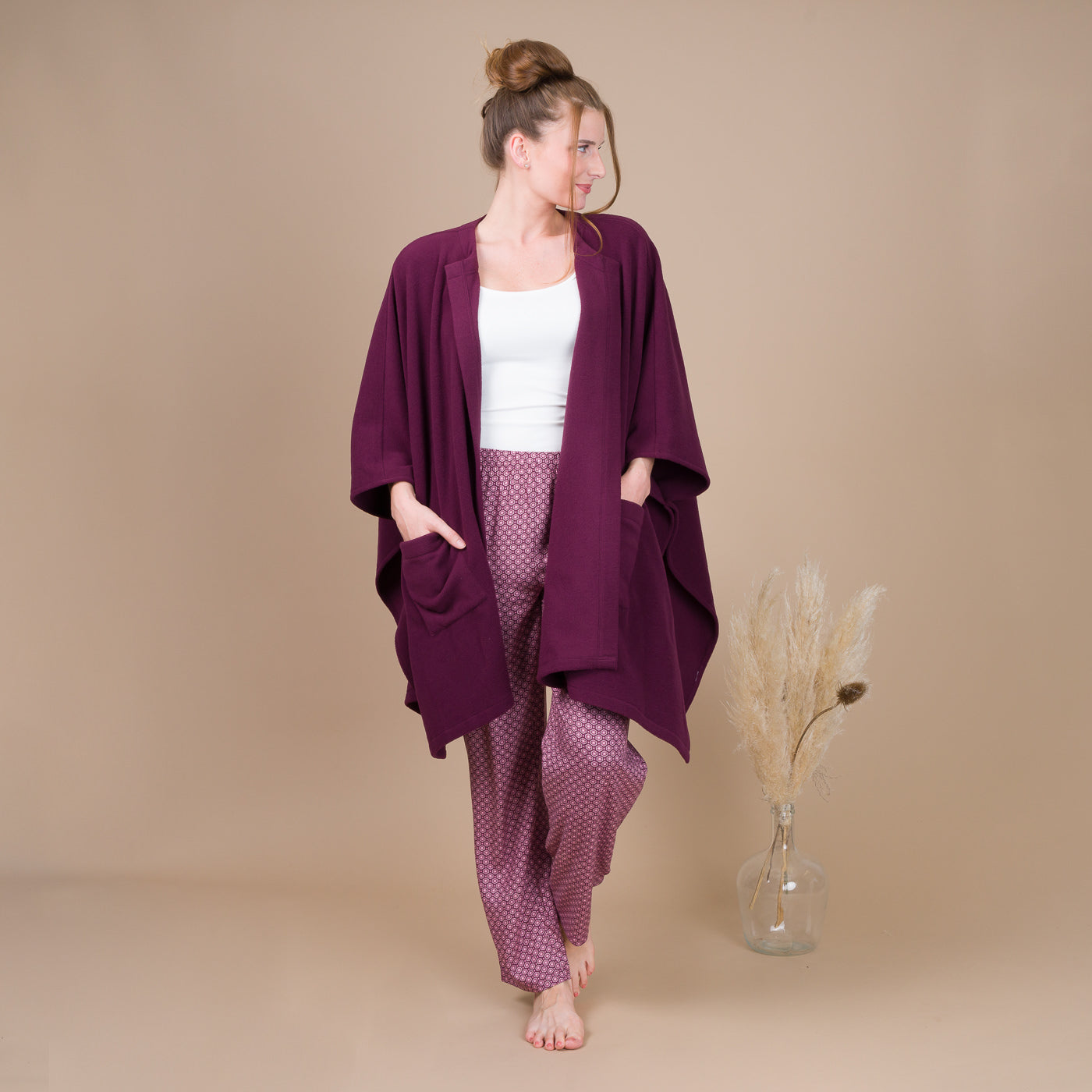 Poncho Femme en Maille Polaire SANGRIA BF701