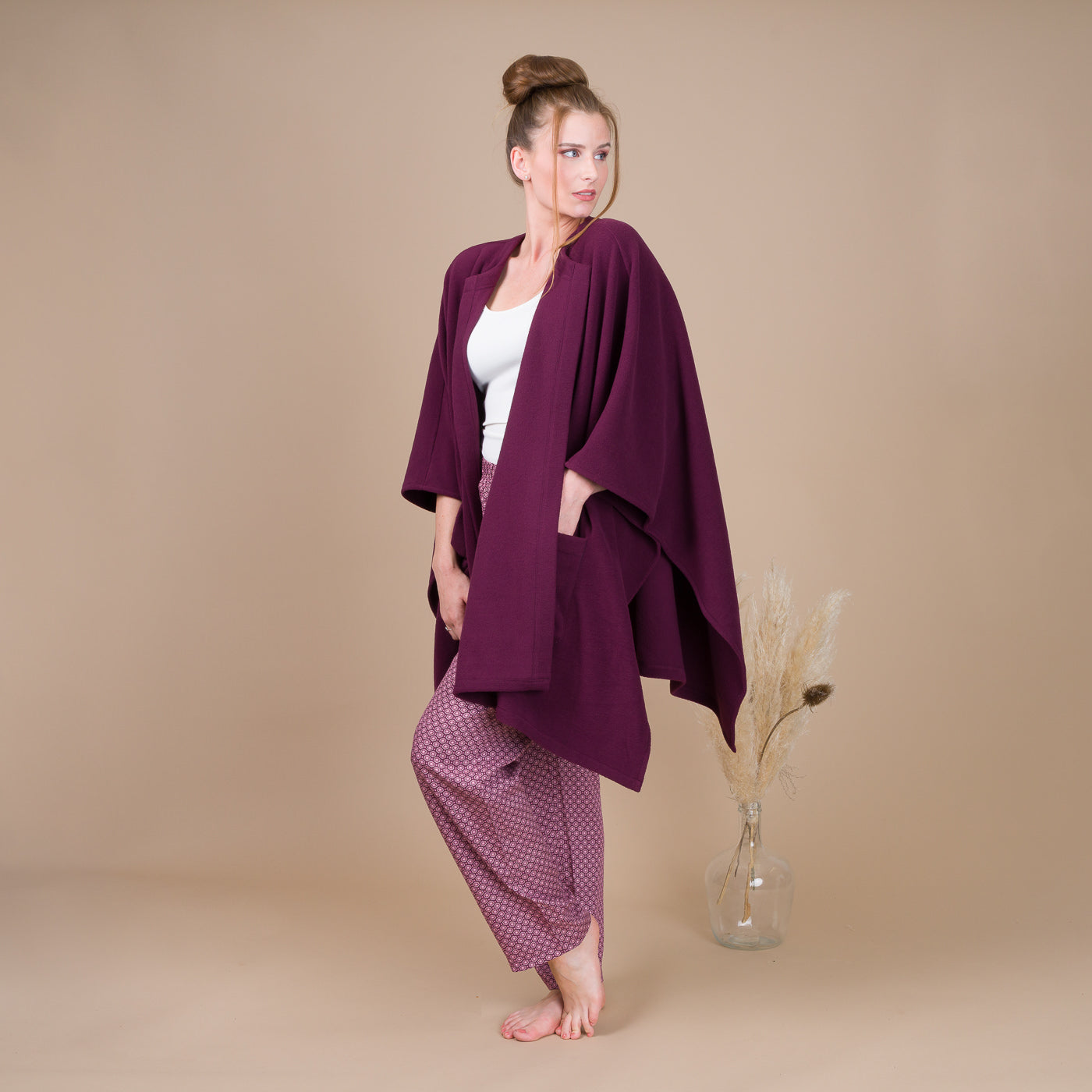 Poncho Femme en Maille Polaire SANGRIA