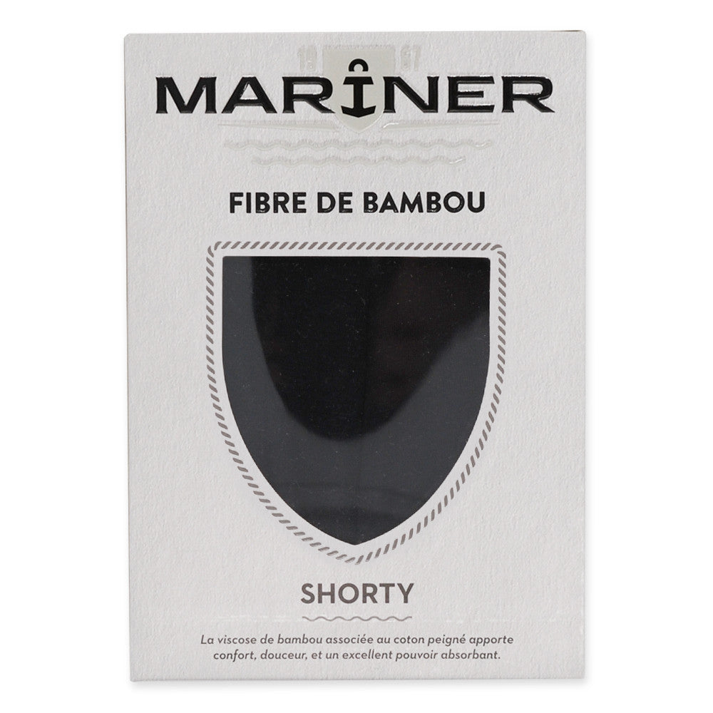 Emballage du shorty fibre de bambou noir de Mariner.
