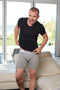 Shorty long Ouvert Coton Stretch Gris Chiné