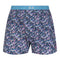Caleçon en Popeline de Pur Coton Imprimé Floral Fond MARINE