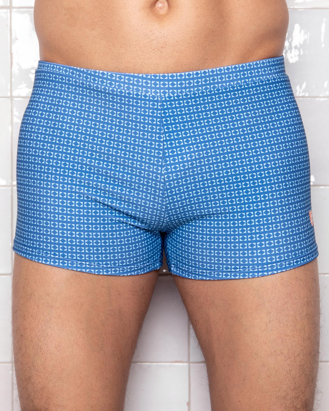 Maillot de bain Stretch imprimé géométrique BLEU INDIGO 929