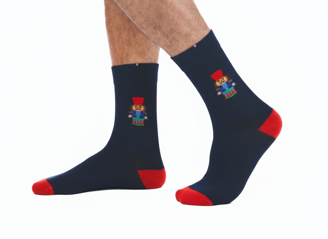 Chaussettes Homme motif CASSE-NOISETTE 9050 - MARINE - Made in France