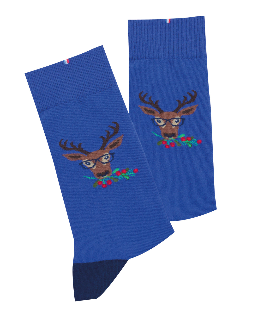 Chaussettes Homme motif CERF 9051 - BLEU - Made in France
