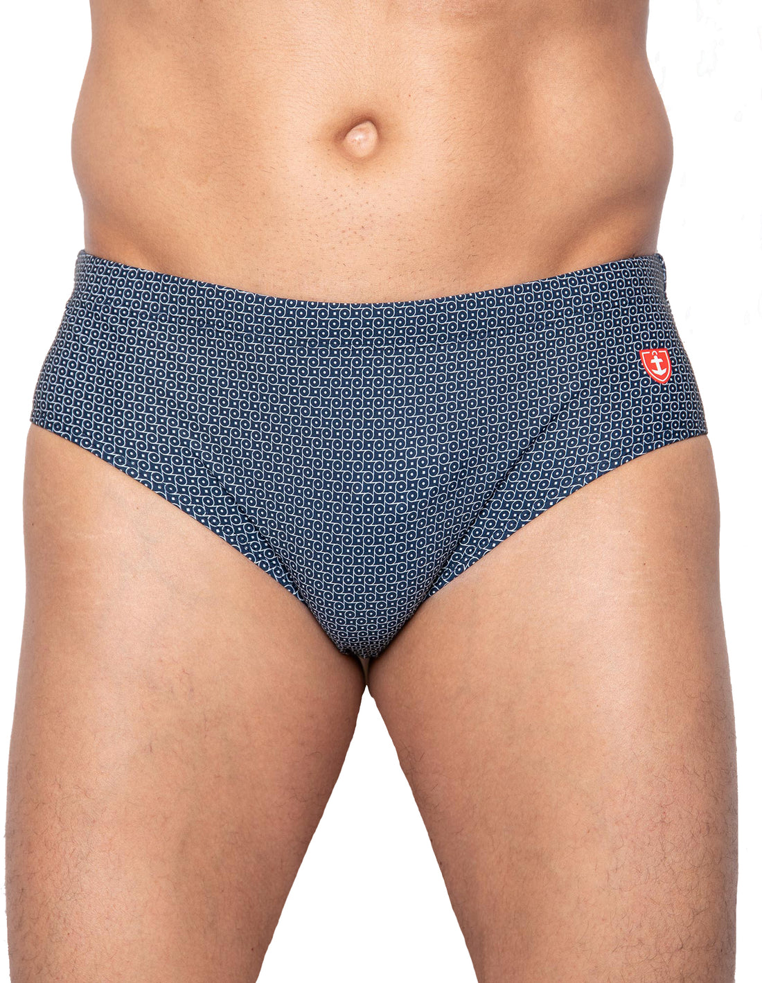 Slip de bain Stretch imprimé géométrique MARINE 935