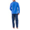 Pyjama en Flanelle carreaux et Jersey Pur Coton Bleu Marine