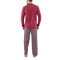 Pyjama en Flanelle carreaux et Jersey Pur Coton Marron