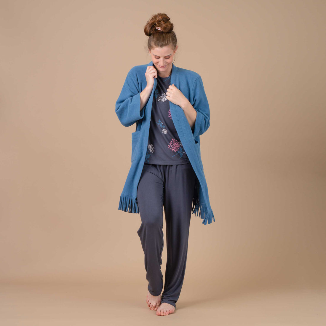 Pyjama Femme Forme Jogging en Velours Eponge BLEU – Mariner underwear