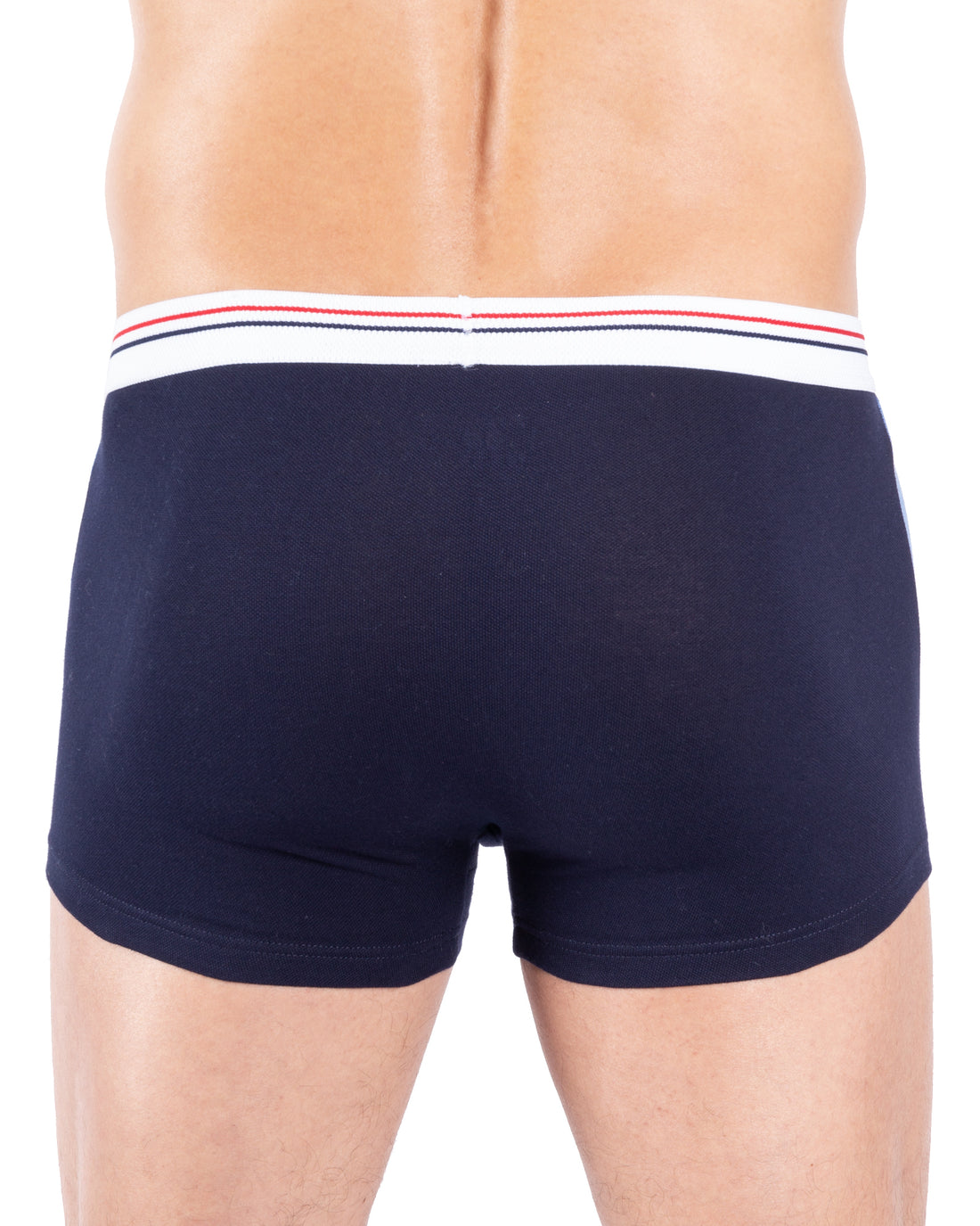 Shorty maille "Piqué" Ceinture Rapportée Motif Jacquard BLEU MARINE E229