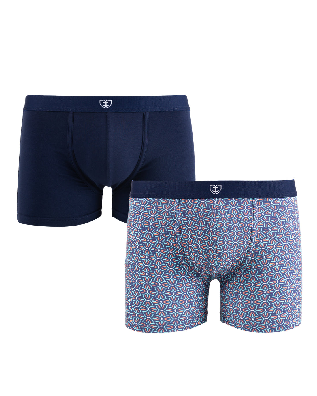 Lot de 2 Shortys en Coton ORGANIQUE Stretch MARINE et DENIM E233.2