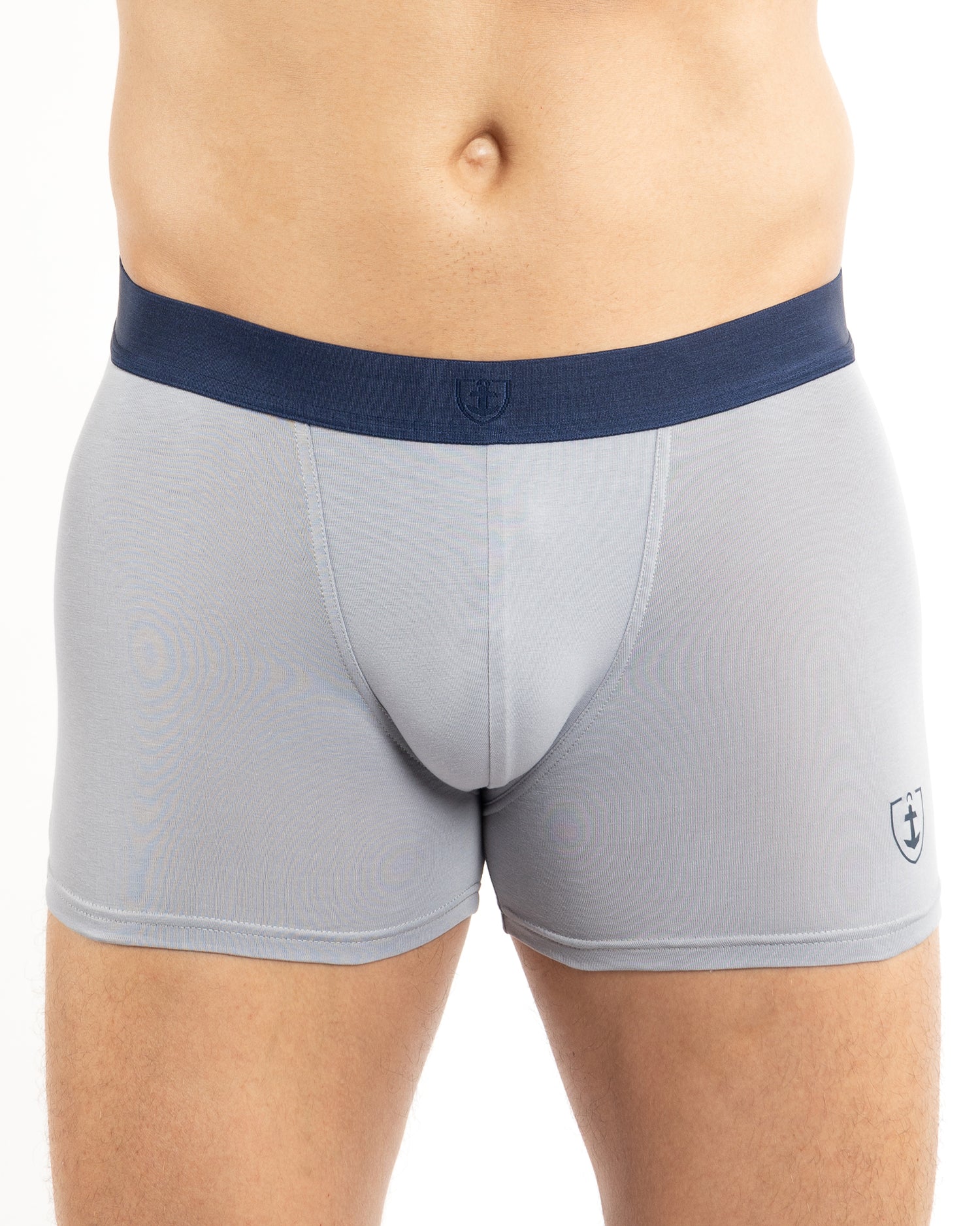 Lot de 2 Shortys Unis en Coton Stretch GRIS SOURIS et BLEU E259.2