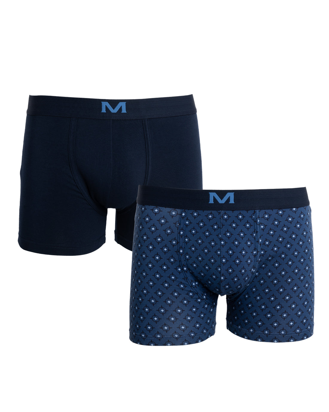 Lot de 2 Shortys en Coton BIO Stretch BLEU MARINE - F248.2