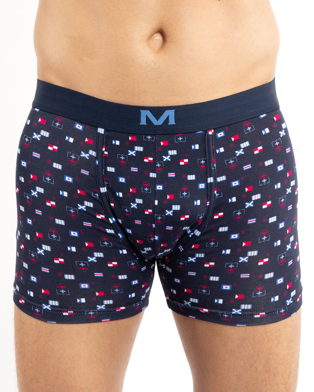 Lot de 2 Boxer Short en Coton BIO extensible MARINE et ROUGE - F249.2